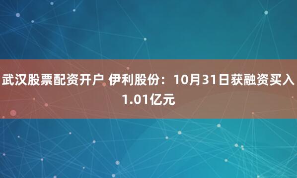 武汉股票配资开户 伊利股份：10月31日获融资买入1.01亿元